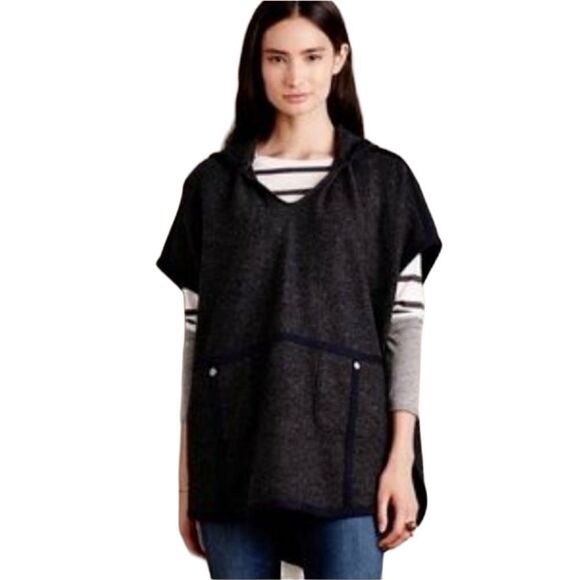 Anthropologie Moth Wool Jolas Hooded Cape Poncho - Picture 1 of 8